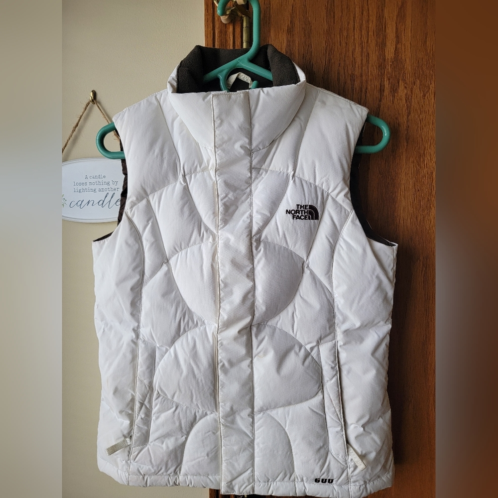 The North Face Women's White Puffer Vest, Sz S